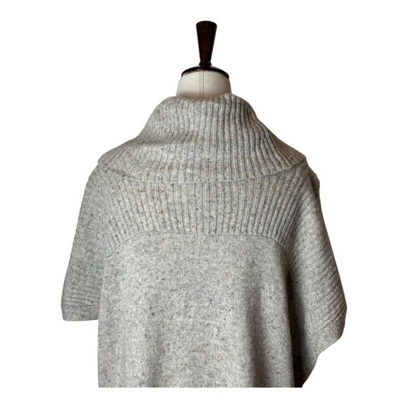 Pendleton Sweater Women 1X Beige Wool Yak Linen Knit Cowl Neck Poncho Cape - Picture 4 of 11